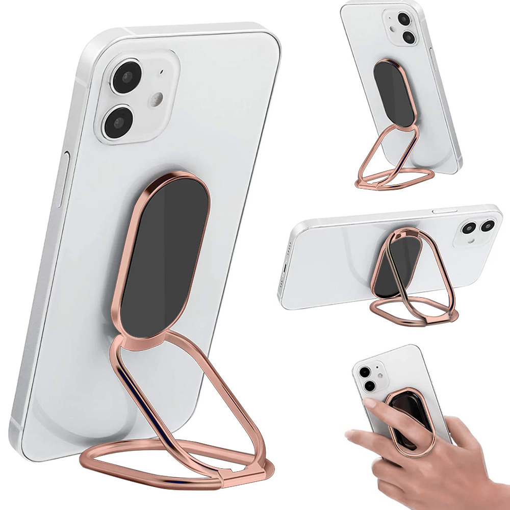 Pop Socket Grip - 360° Rotatable Ring Holder, Polished Metal