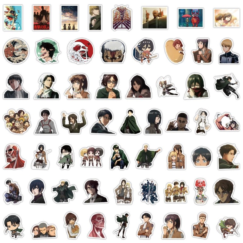 Phone Accessories Diy - 60Pcs Attack on Titan Anime Stickers