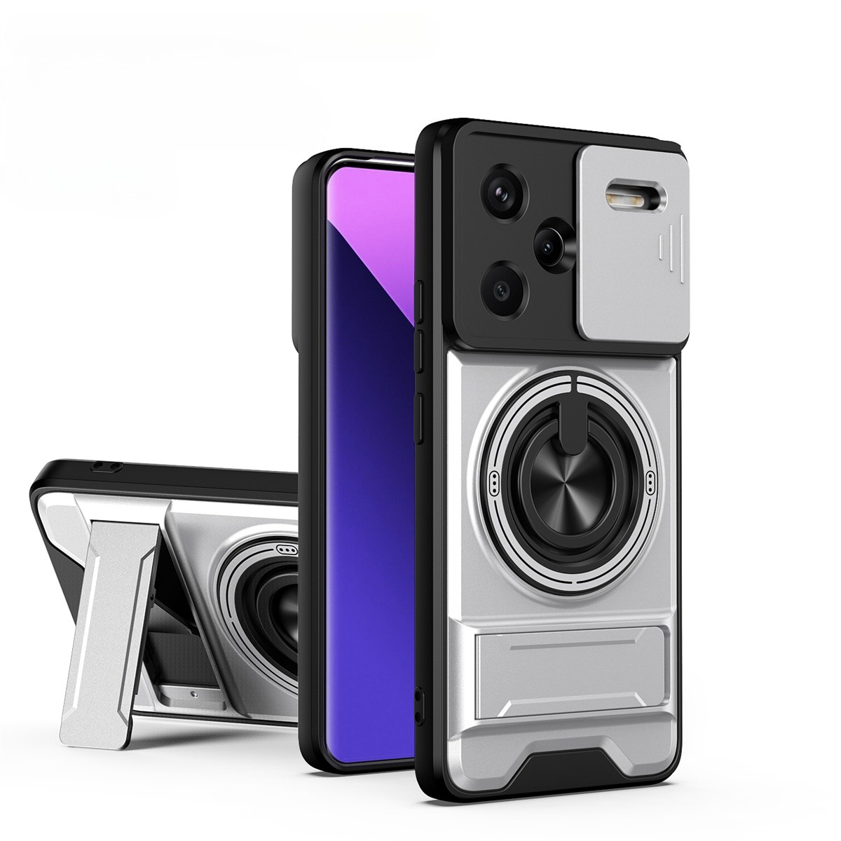 Phone Accessories Ring Holder - Lens Slide Camera Phone Case for
