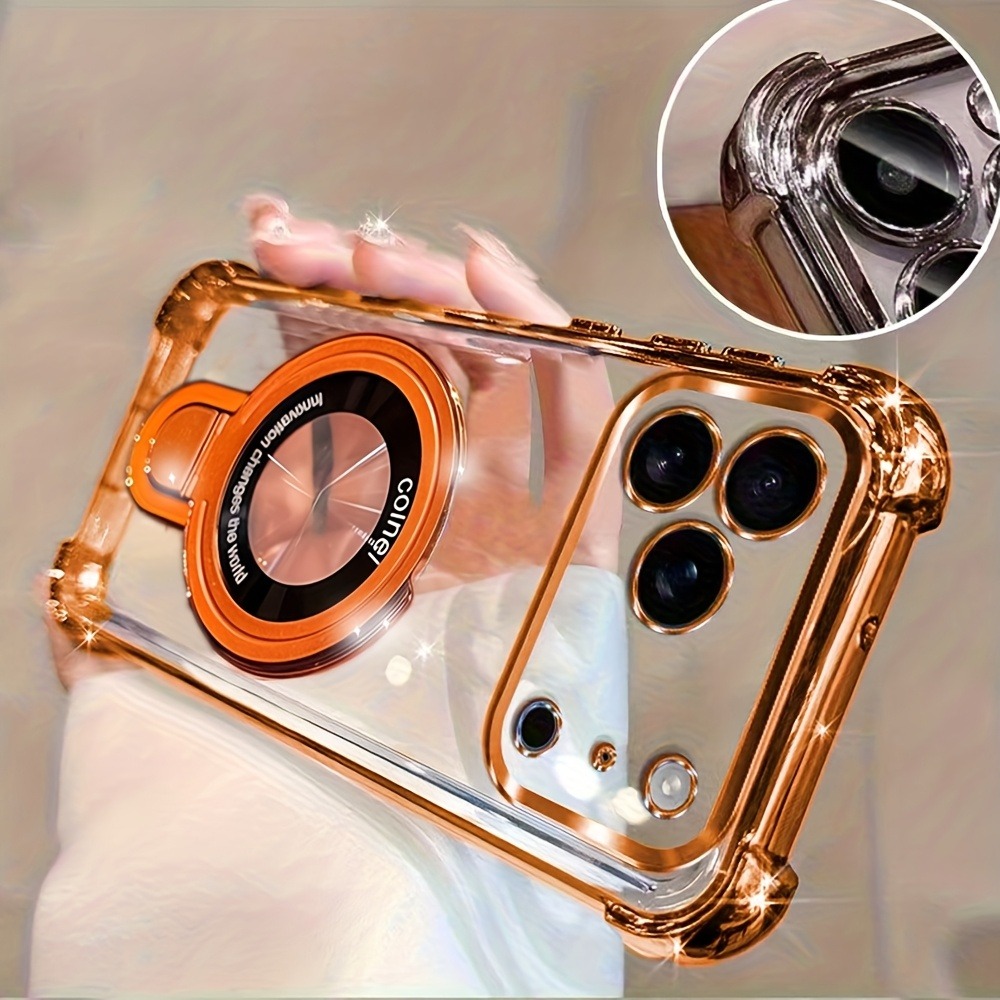 Luxury Clear  Plating Phone Ca - Phone Accessories Ring Holder 评论和价格