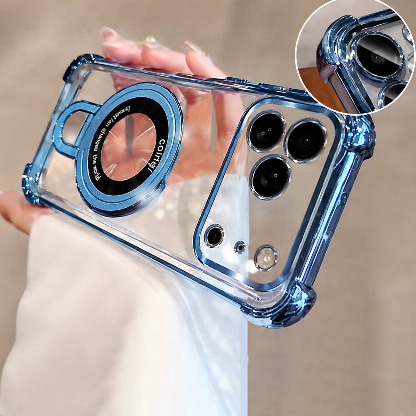 Luxury Clear  Plating Phone Ca - Phone Accessories Ring Holder 评论和价格