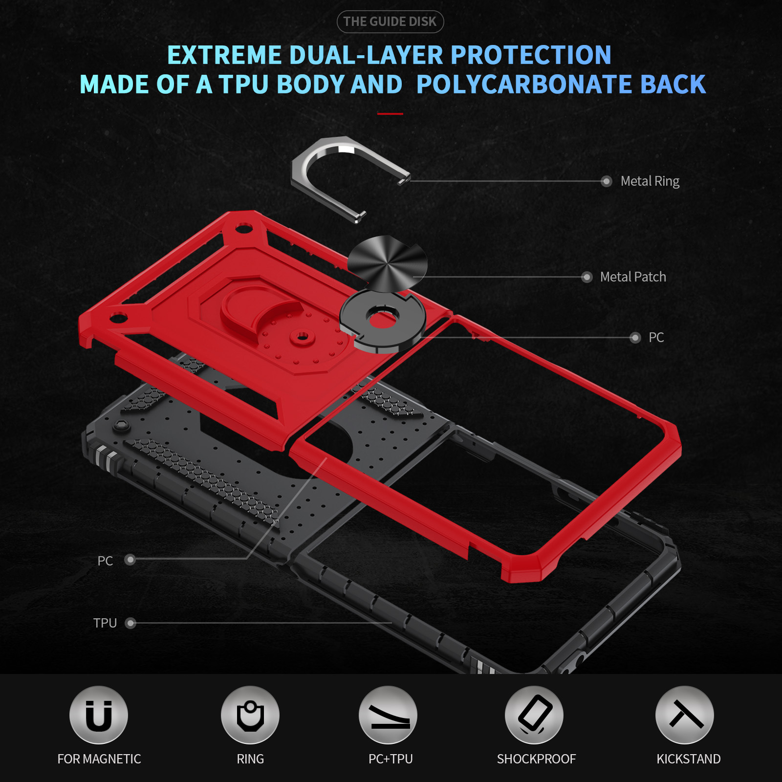 Military-grade Shockproof Phon - Phone Accessories Ring Holder 评论和价格