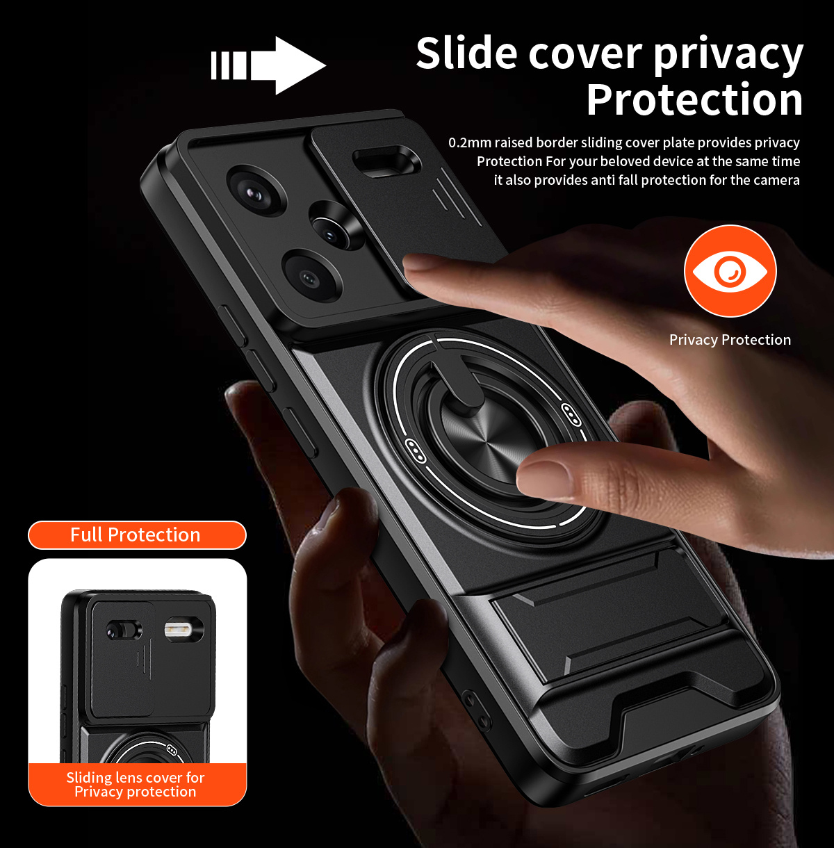 Lens Slide Camera Phone Case f - Phone Accessories Ring Holder 评论和价格
